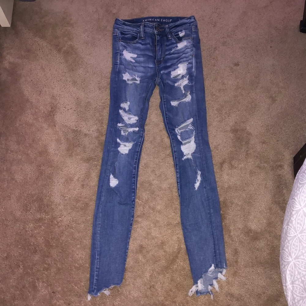 American Eagle Ripped Super Skinny Jeans